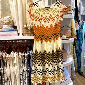 SHARAGANO Chevron Dress